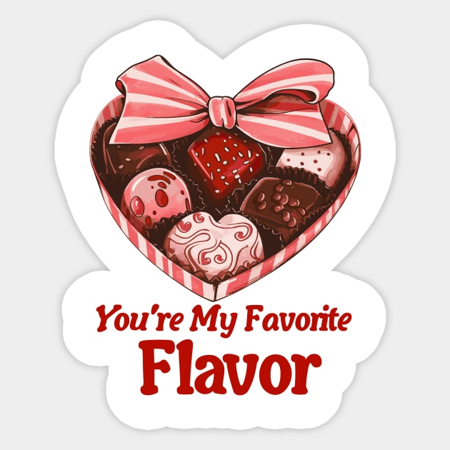 Valentine's Day: My Favorite Flavor - Heart Box of Chocolates Sticker by YUED